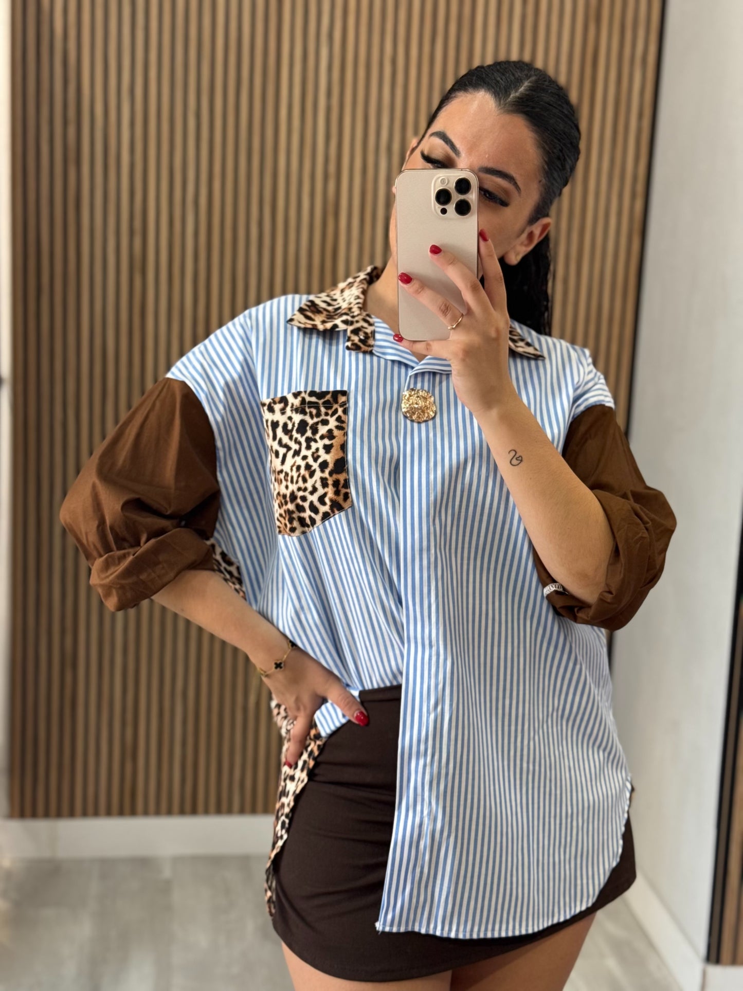 Camisa rayas y animal print