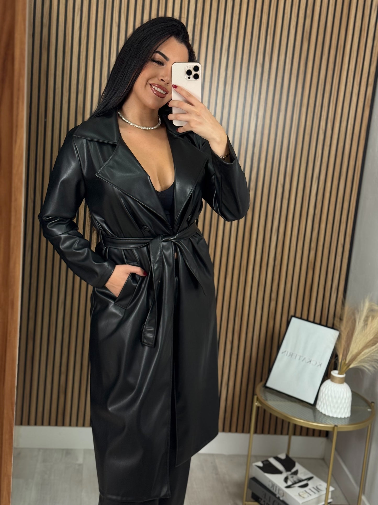 GABARDINA POLIPIEL NEGRA