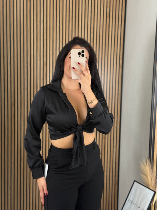 BLUSA RASO CORTA NEGRA