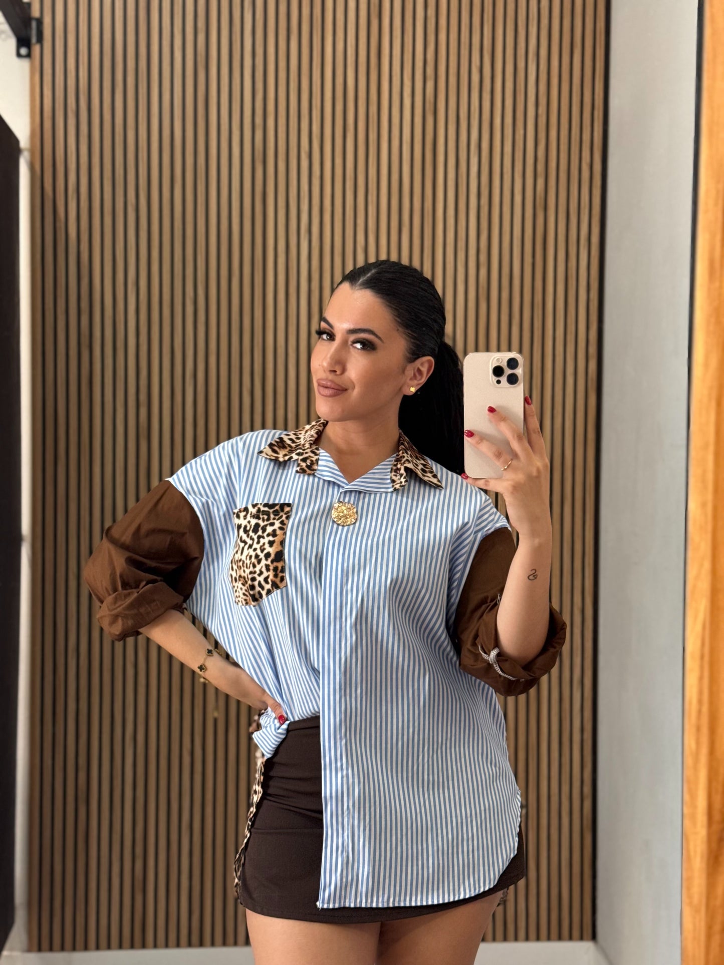 Camisa rayas y animal print