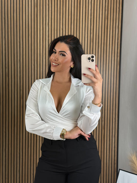 BLUSA RASO CORTA BLANCA