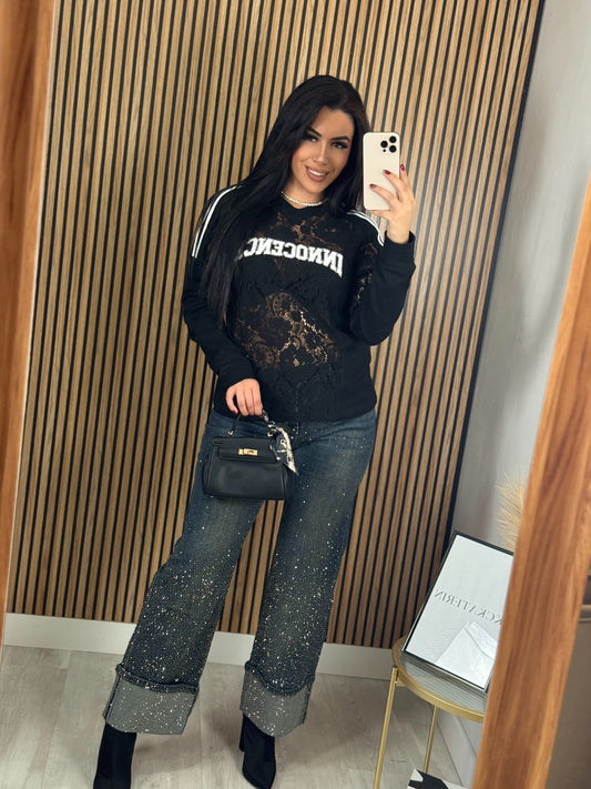 CAMISETA OVER ENCAJE