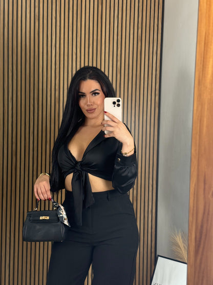 BLUSA RASO CORTA NEGRA